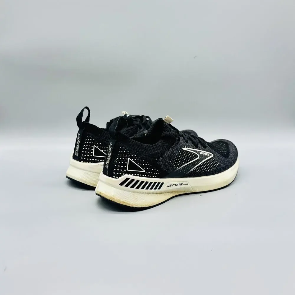Brooks Shoes Womens 8 Black Levitate GTS 5 StealthFit Running Sneakers Comfort